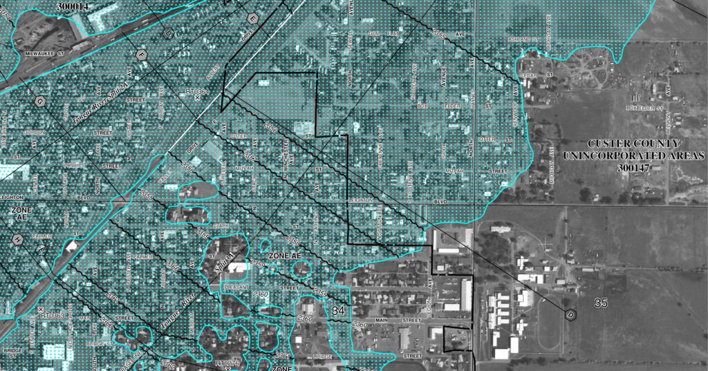 FEMA Flood Map of Miles City, MT