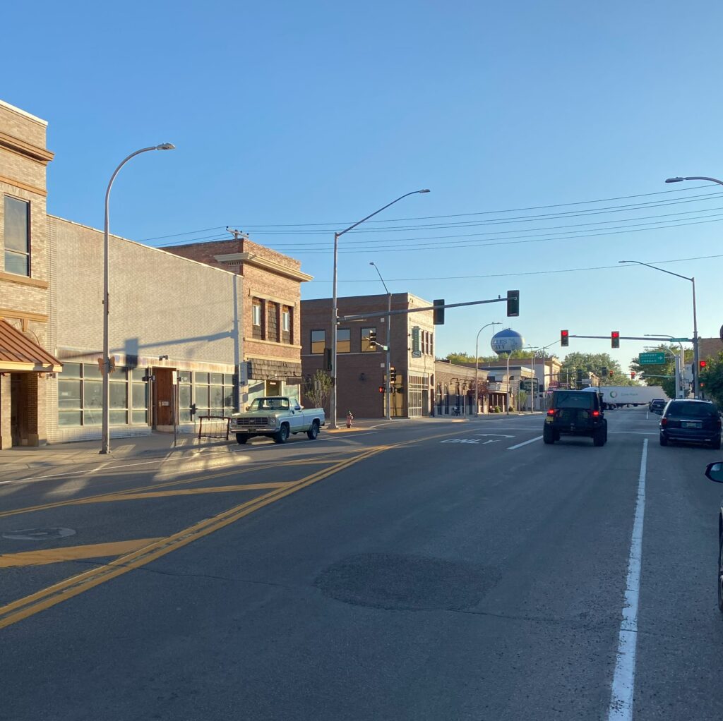 Downtown Miles City, Montana streetscape, creating a familiar local setting tied to rising home insurance costs in eastern Montana